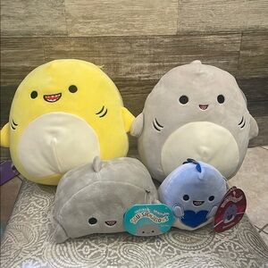Squishmallows Plush Toy Set‎ - 4 SHARKS NWT Chandler, Gordon Ronello